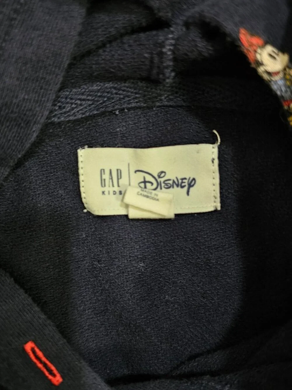 Gap Kids × Disney Girls Large Minnie Mouse Navy Blue Hoodie Dress Pockets